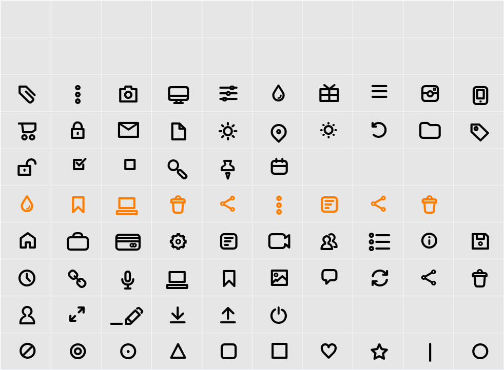 Arista Pro Icons Character Map