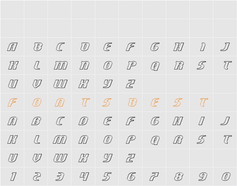 Centaurus Outline Character Map