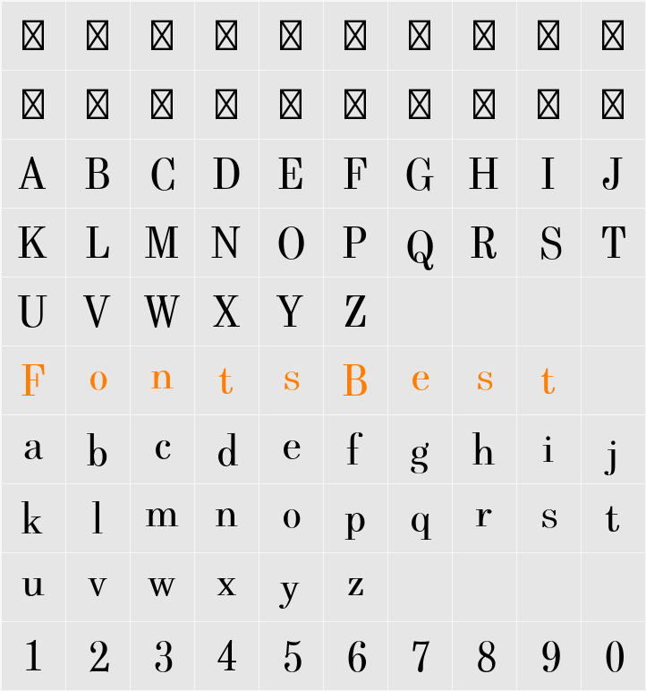 Berenis ADF Pro Character Map