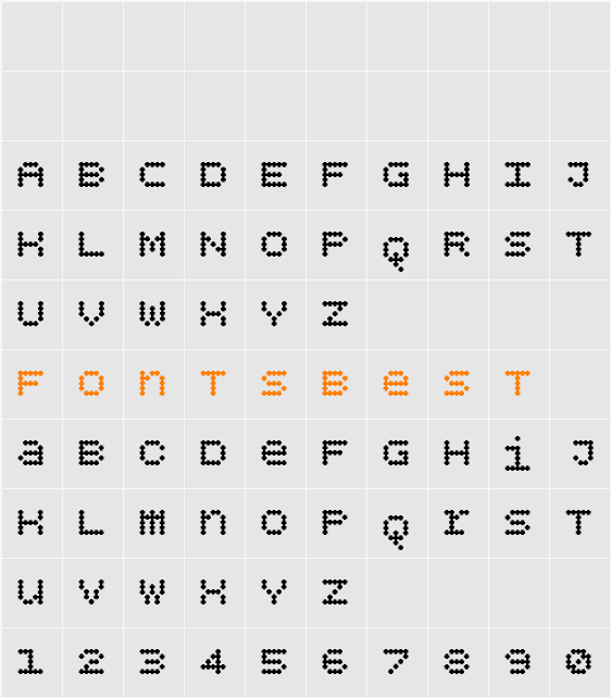 BPdotsUnicasePlus Character Map
