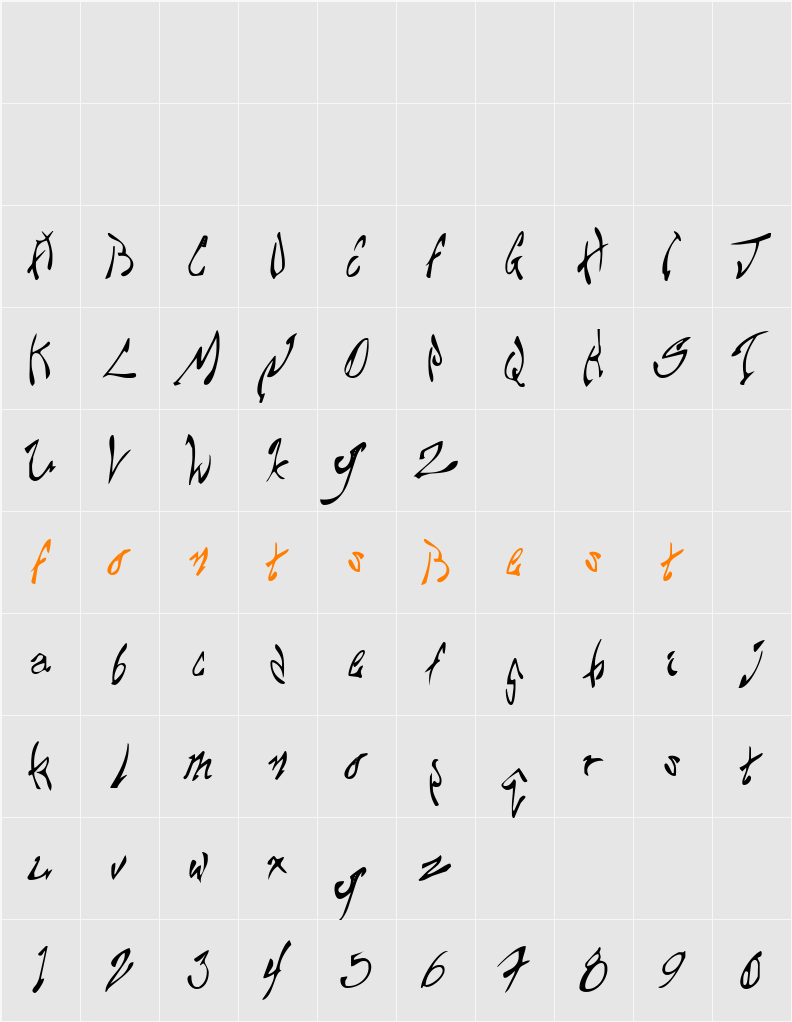 Chupa10 Character Map
