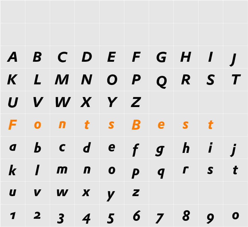 DTLProkyonST Character Map