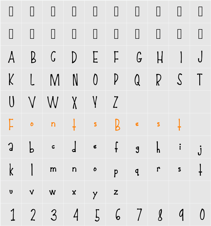 MixBamboo Character Map