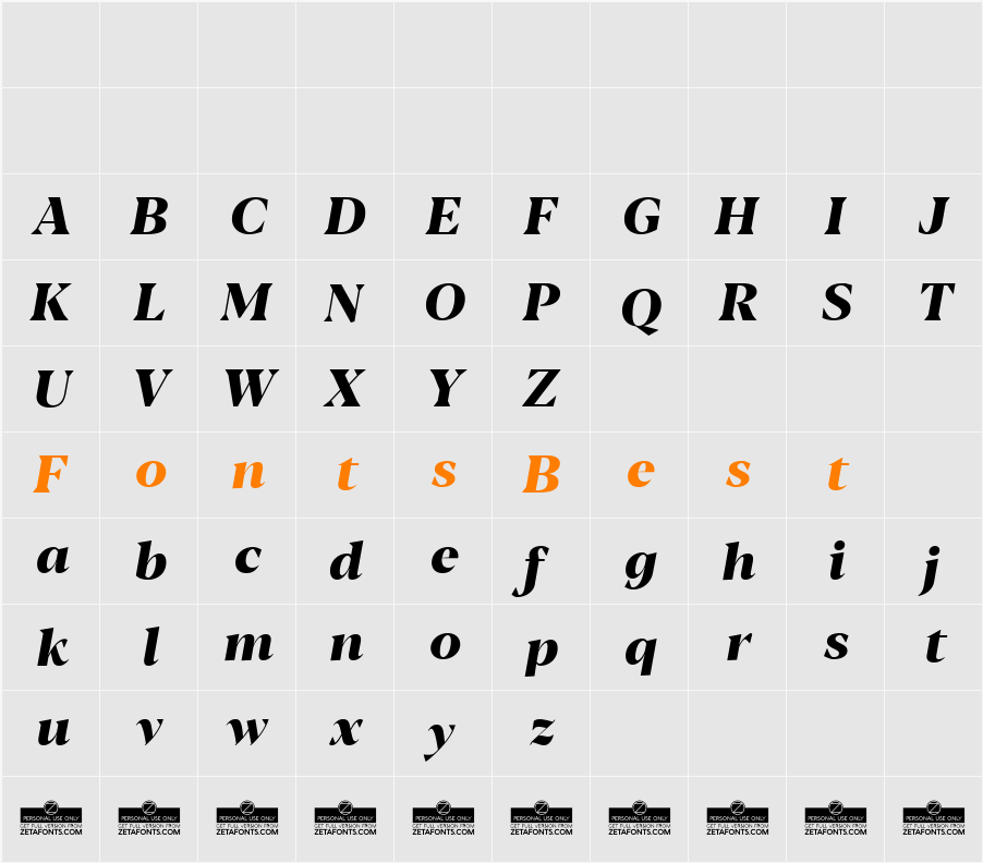 Blacker Display Character Map