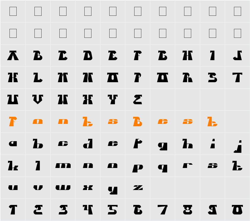 Blues Melody Character Map