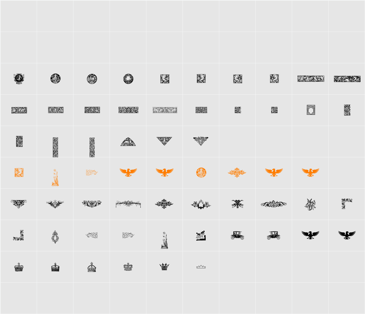 Cornucopia of Dingbats Four Character Map