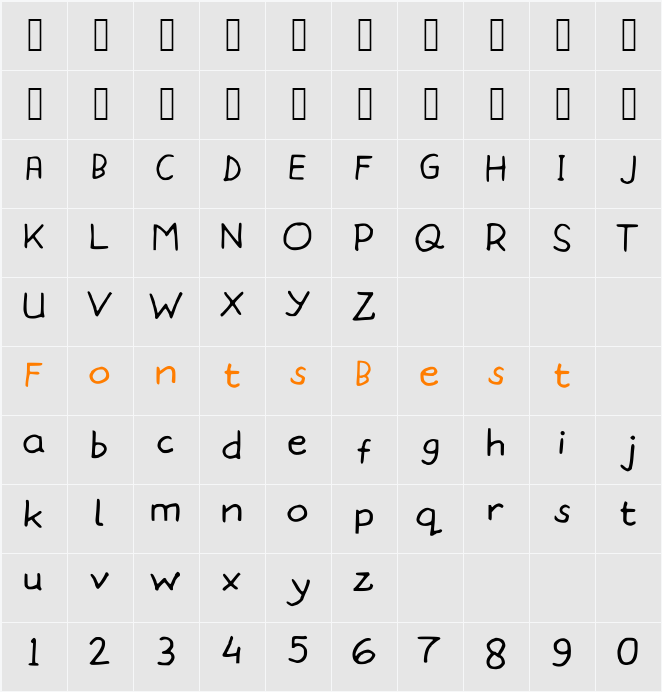 MomsHand Character Map