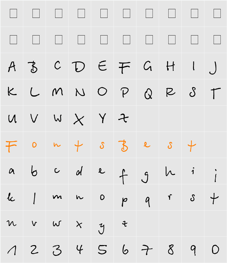 BetinaScriptC Character Map