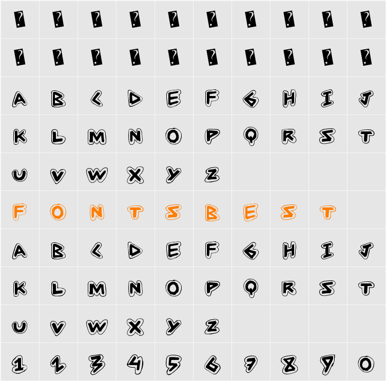 AngleStroke Character Map