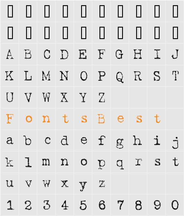Gabriele Light Ribbon FG Character Map