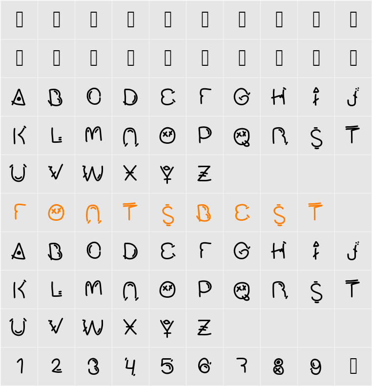 Mucho Fresco Character Map