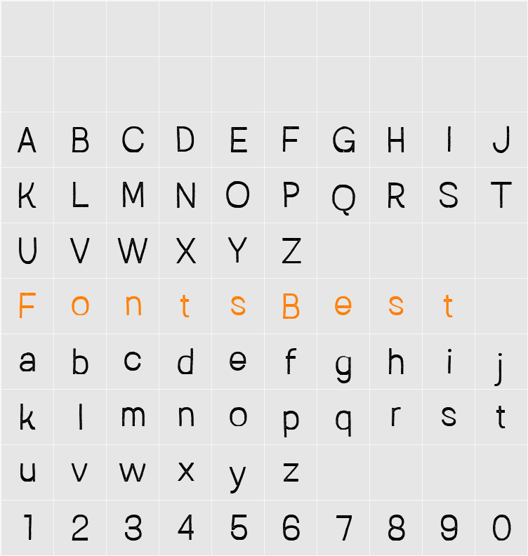 Austral Sans Stamp Lig Character Map