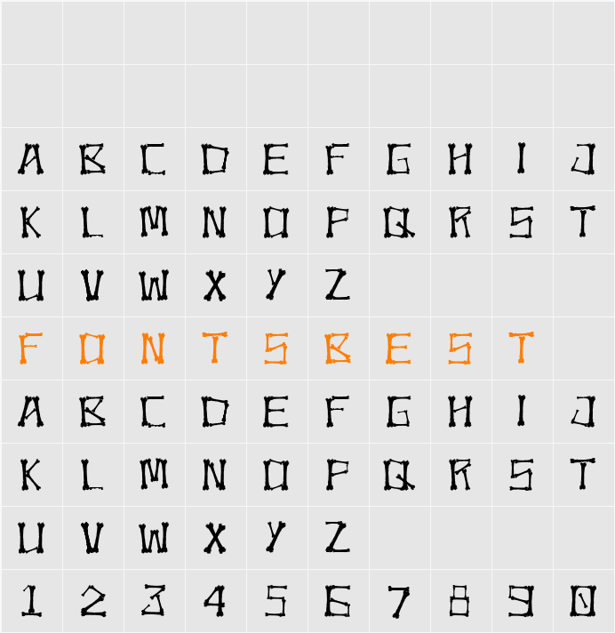 Bonez Character Map