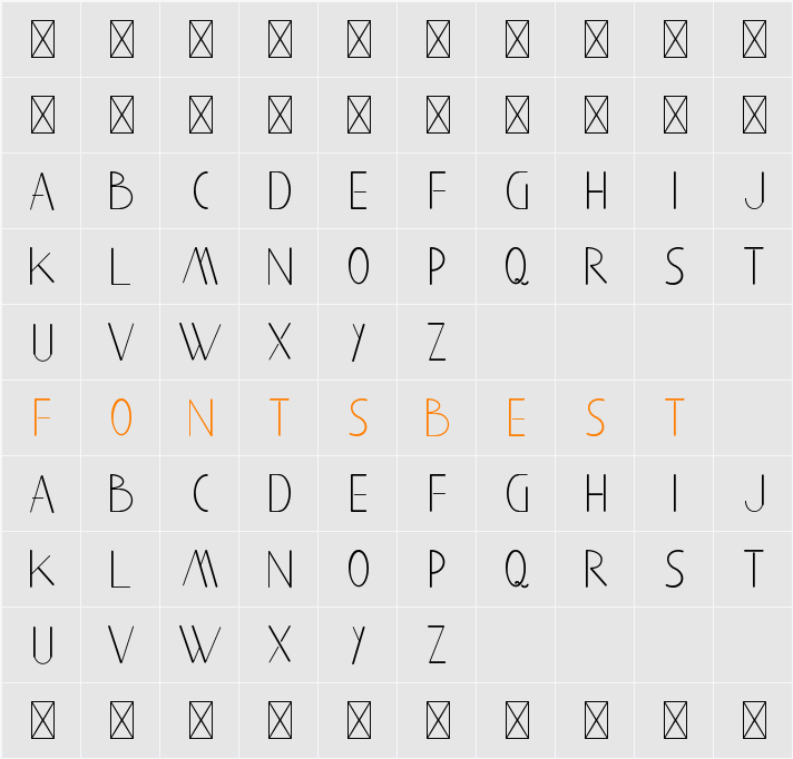Aghnestademo Sans Character Map