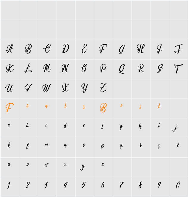 Rosedina Character Map