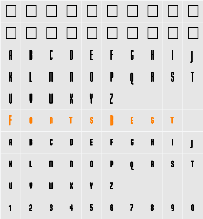 ModulaRoundBlackSmallCaps Character Map