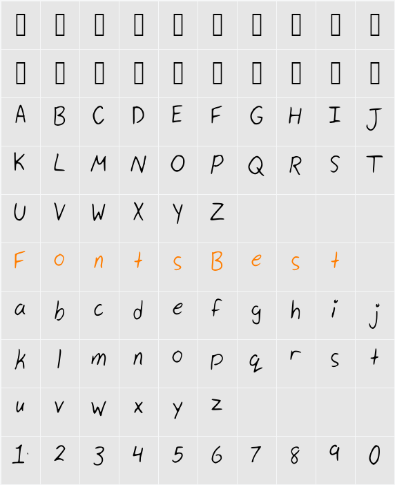 My_Handwriting Character Map
