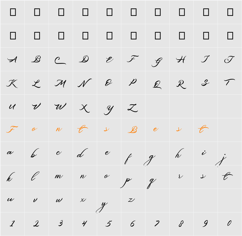 Belgiansignature Character Map