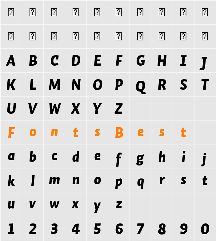 Auto 1 LF Character Map