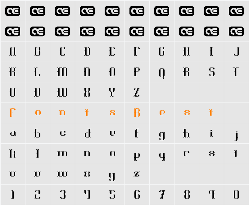 Blackoninaut BRK Character Map