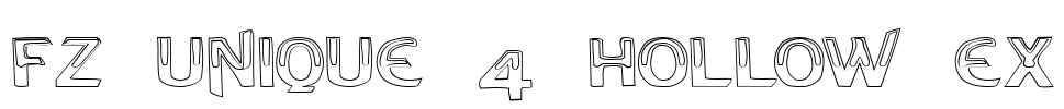 FZ UNIQUE 4 HOLLOW EX Font Image