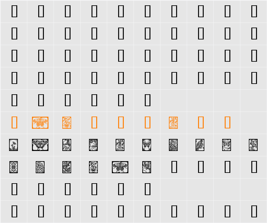 Butterflies Character Map