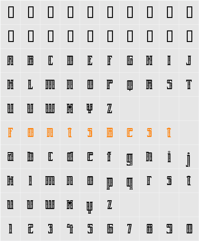 Farrier ICG Character Map
