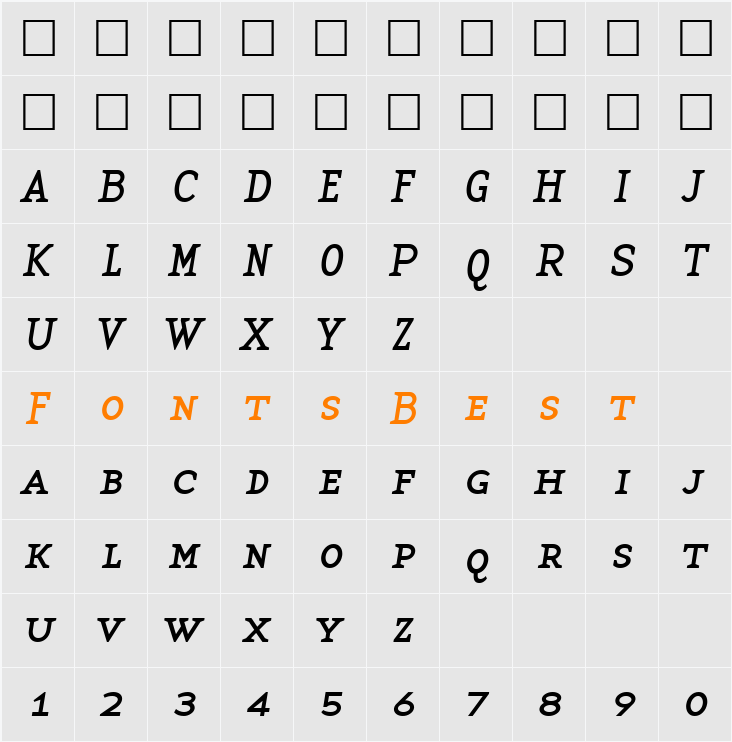 BaseTwSerifSmallCaps Character Map