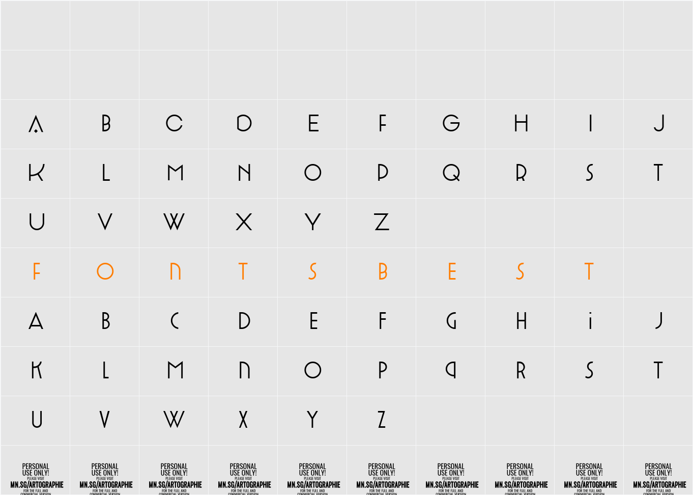 Artographie Thin Character Map