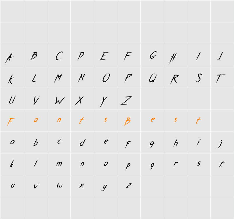 Breathe Karma Italic Character Map