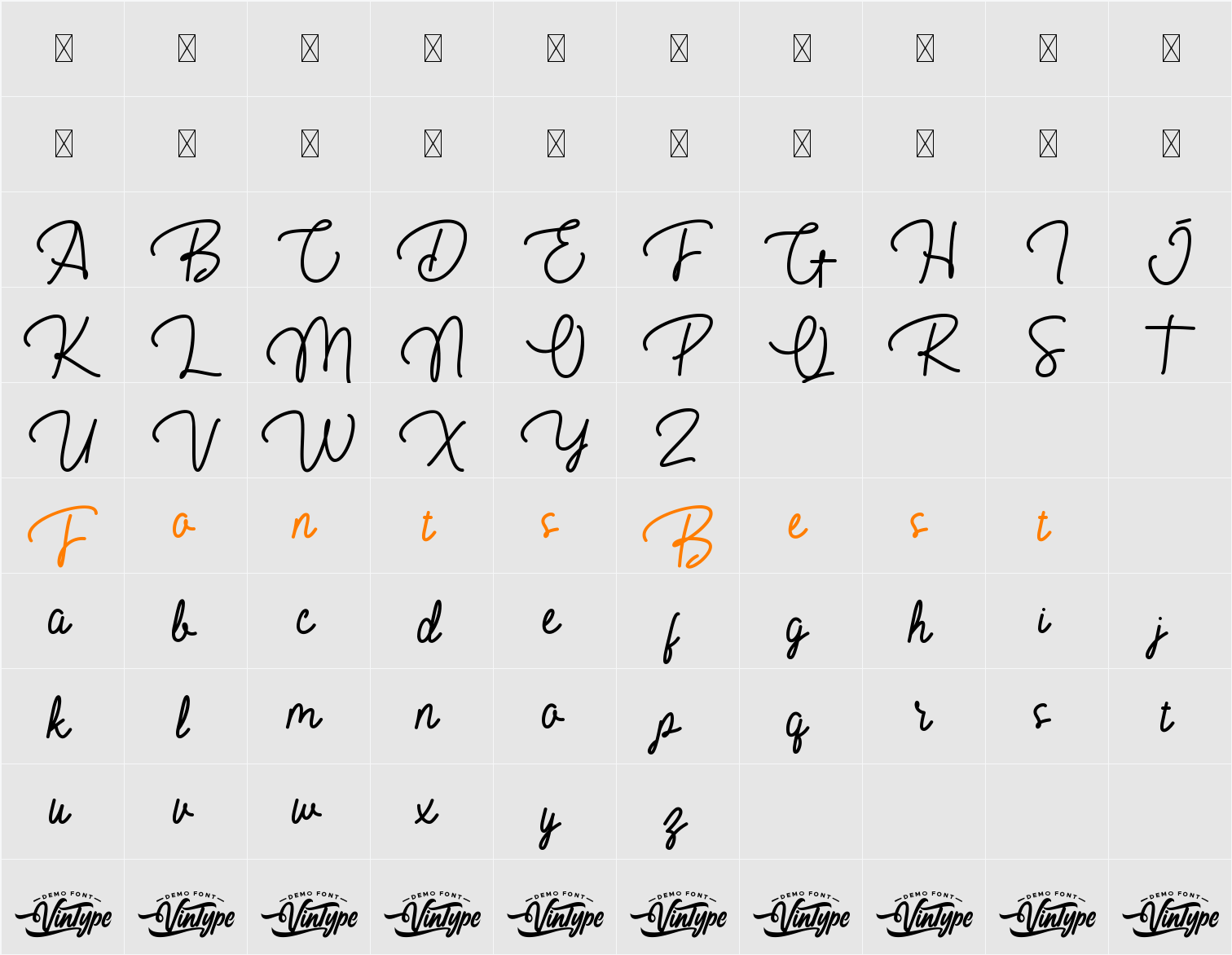 Blackshear Demo Script Character Map