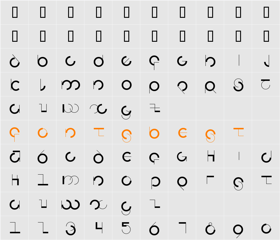 Circularia Character Map