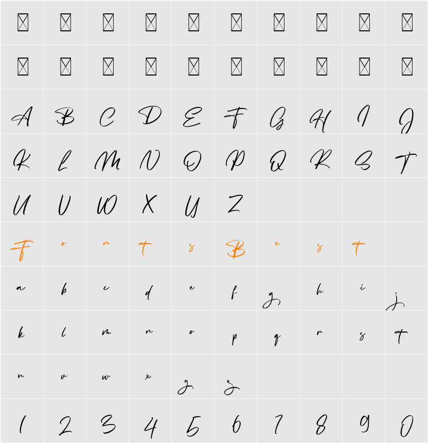 Adritany Character Map