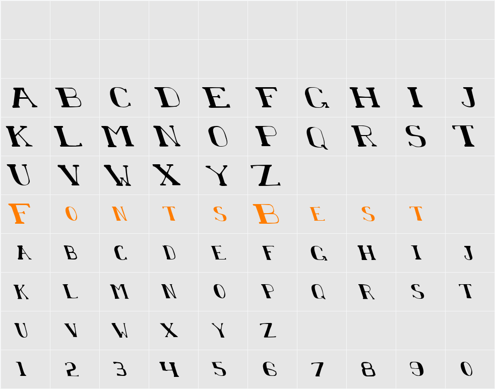 Chardin Doihle Leftalic Character Map