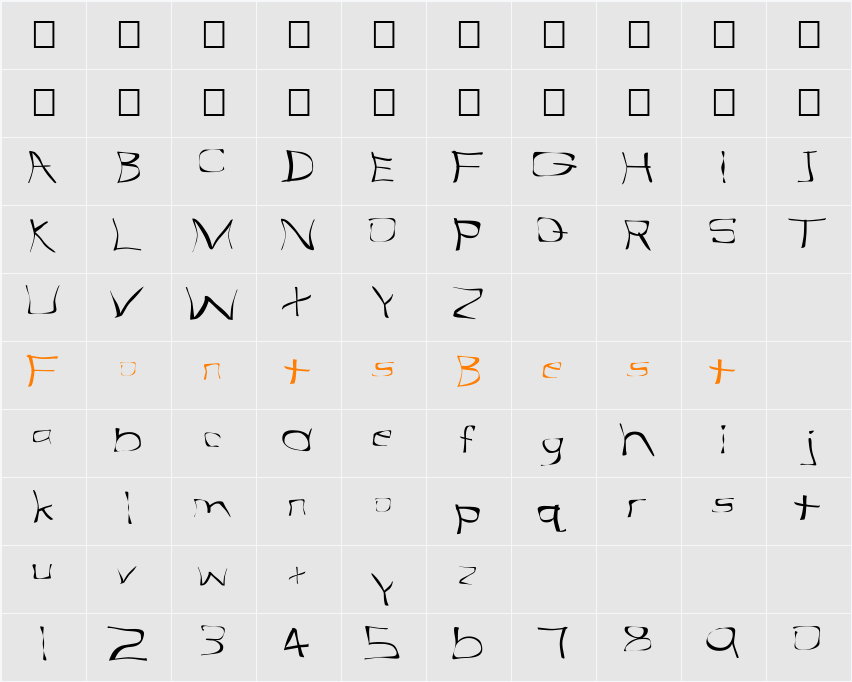FZ WARPED 31 EX Character Map