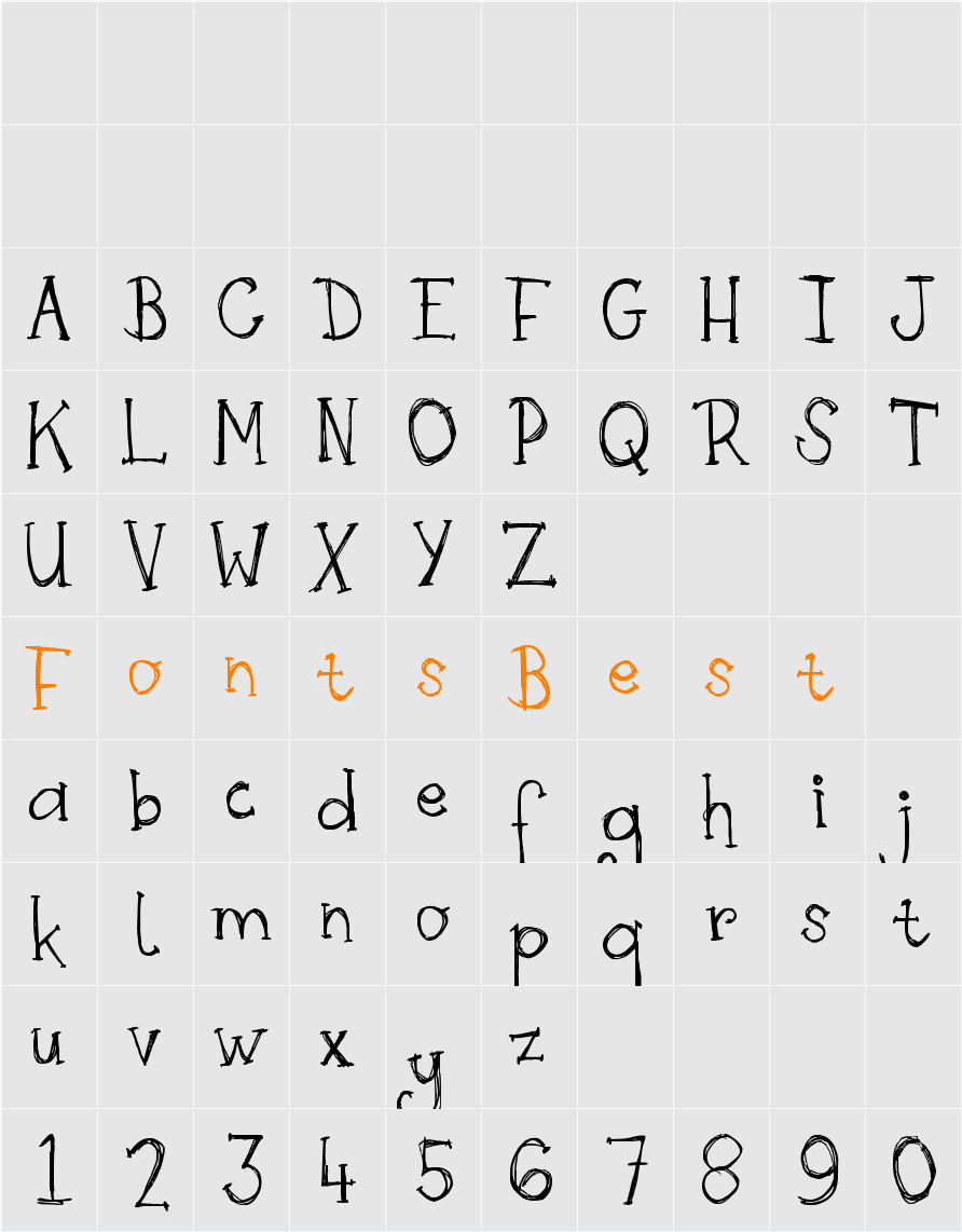 DJB Skritch Skratch Character Map