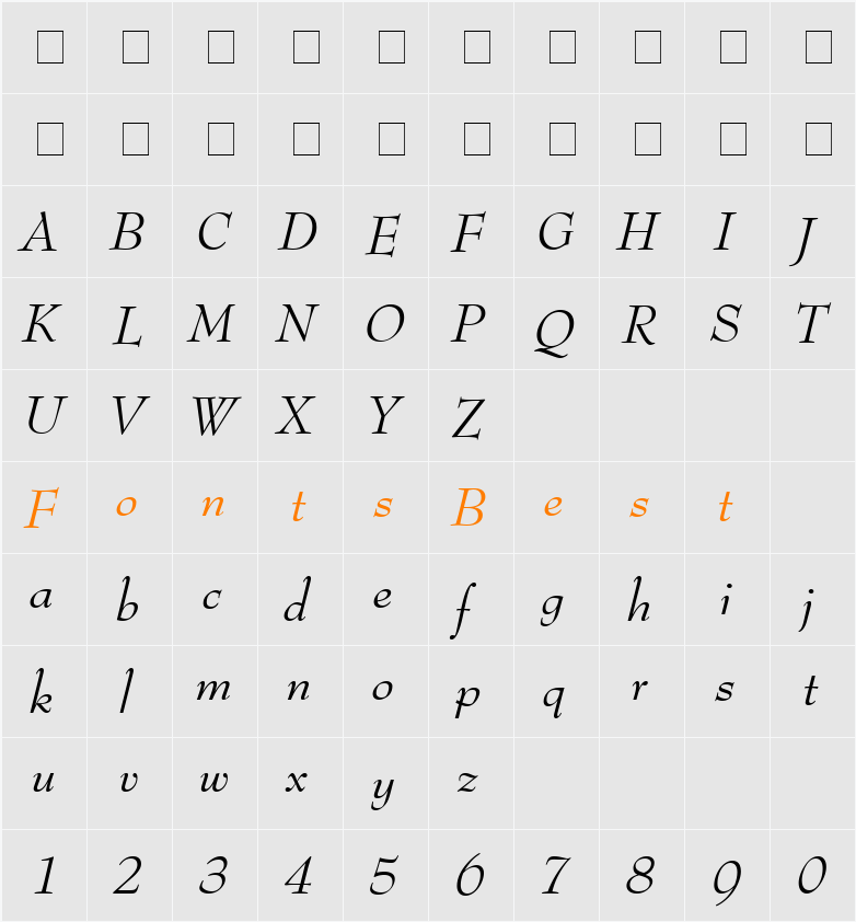 Monitor SSi Character Map