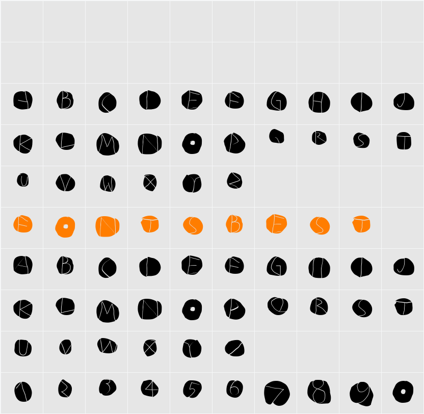 DiskO-LightInvers Character Map