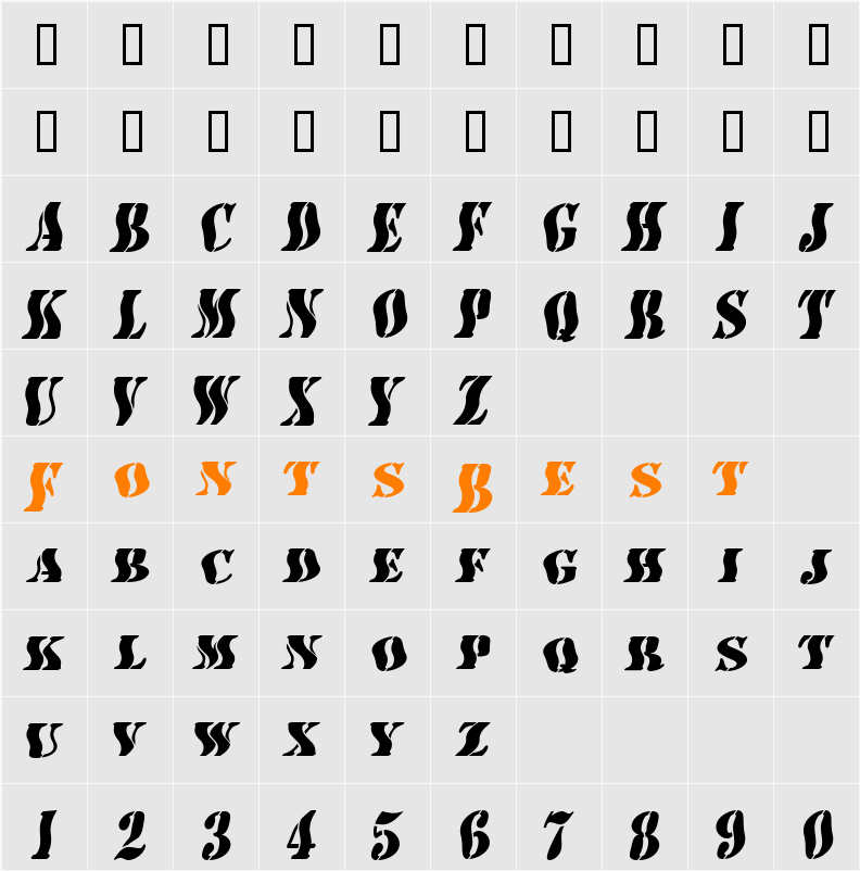 AustralianFlyingCorpsStencilSD Character Map