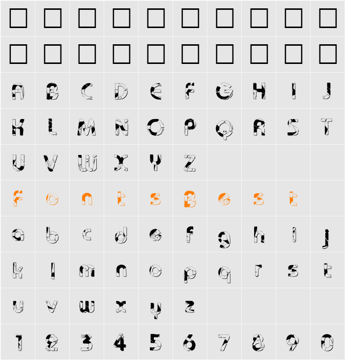 Baudot Shatter DB Character Map