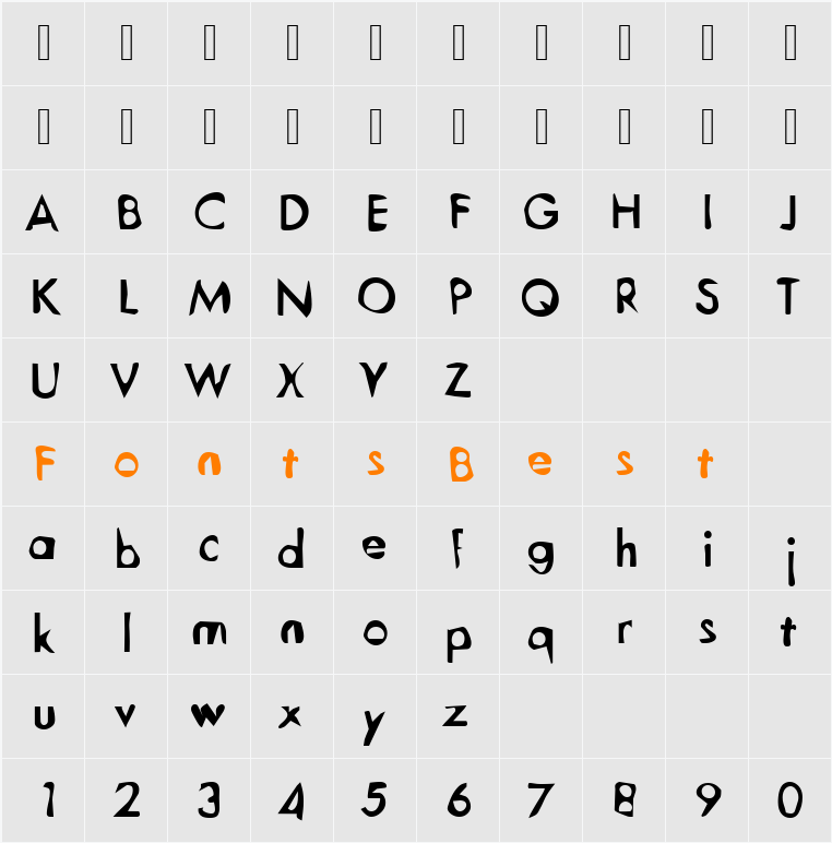 DTCDirtyM17 Character Map