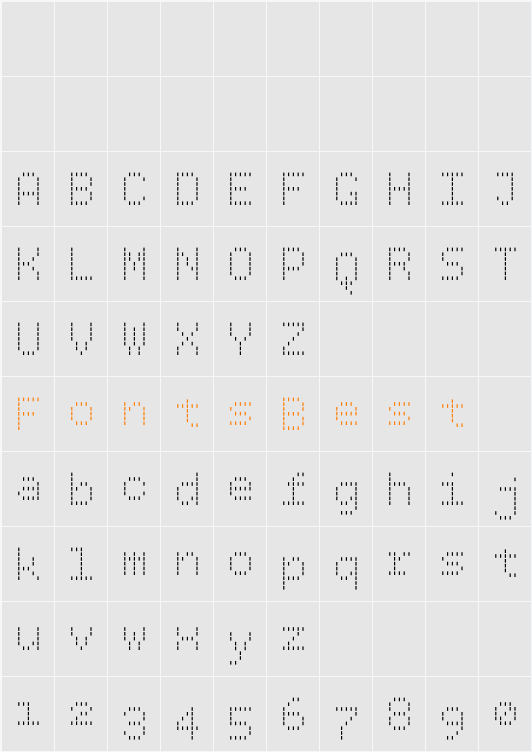BPdotsVertical Character Map
