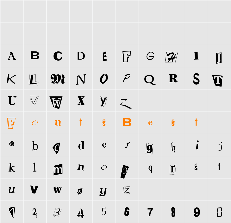 NappedNote Character Map
