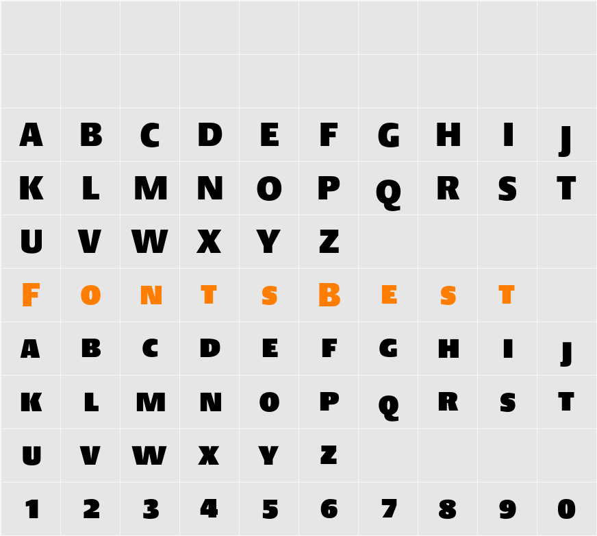 DTLArgoTCaps UltraHeavy Character Map