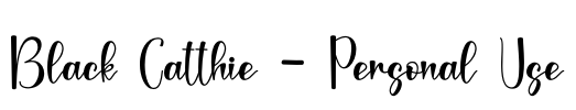Black Catthie - Personal Use Font Image
