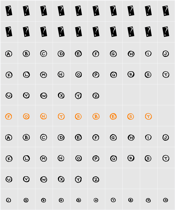 CircleCaps Character Map