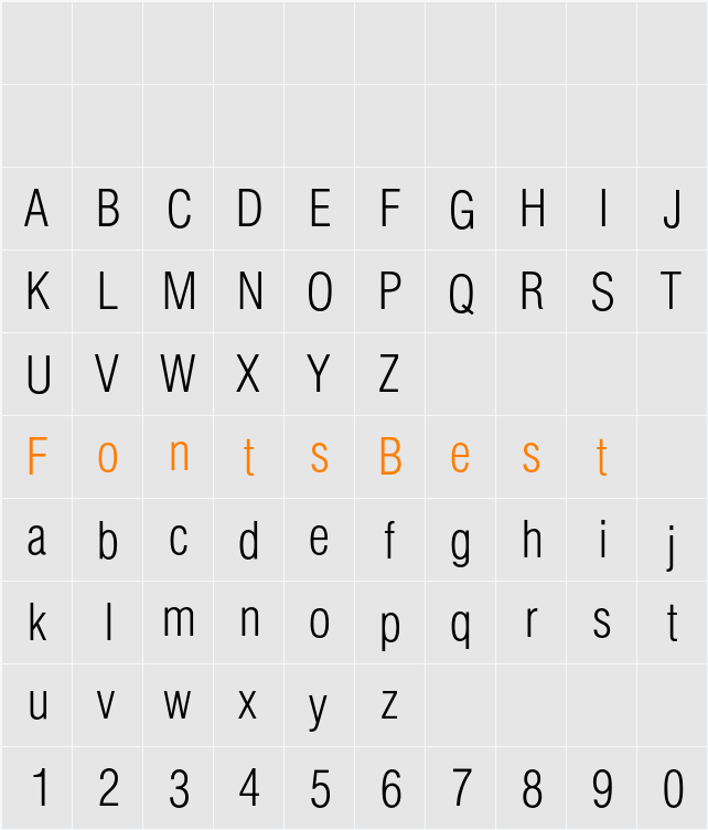 Helvetica Condensed BQ Character Map