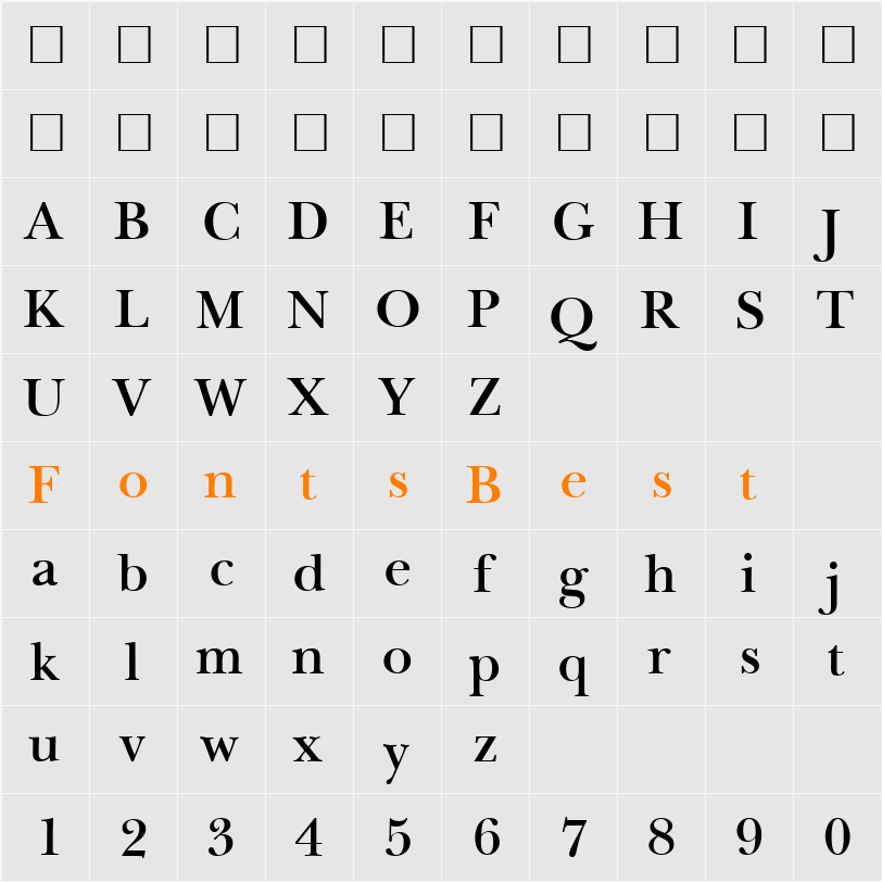 BaskervilleNovaTwoDemi Character Map