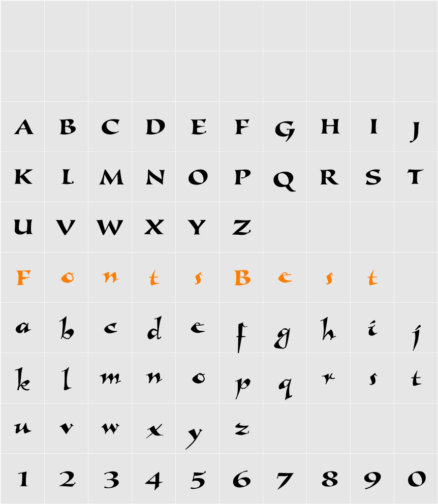 Callimundial Character Map