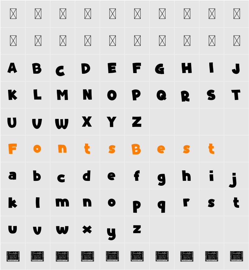 Ageer Personal Use Character Map